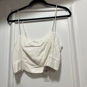 White linen crop top NEW